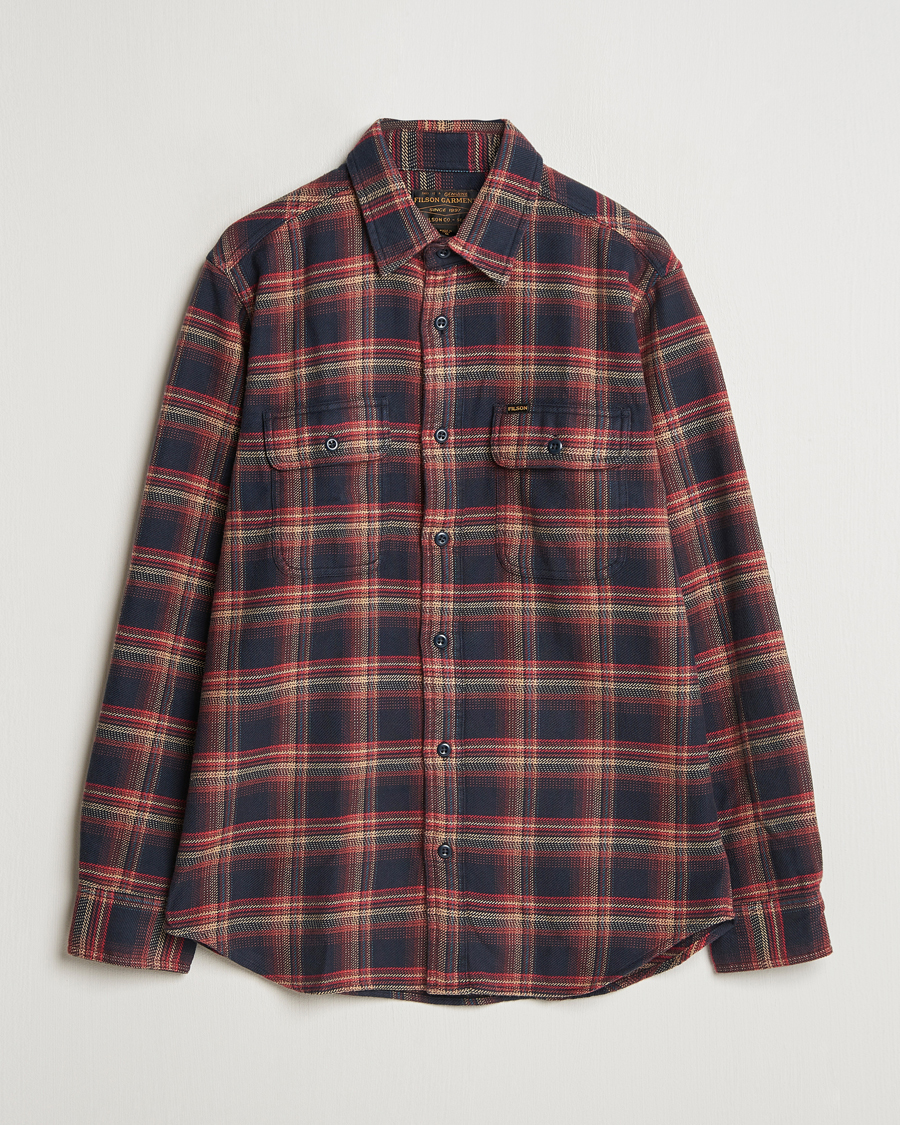 Uomini | Camicie | Filson | Vintage Flannel Work Shirt Black/Rust