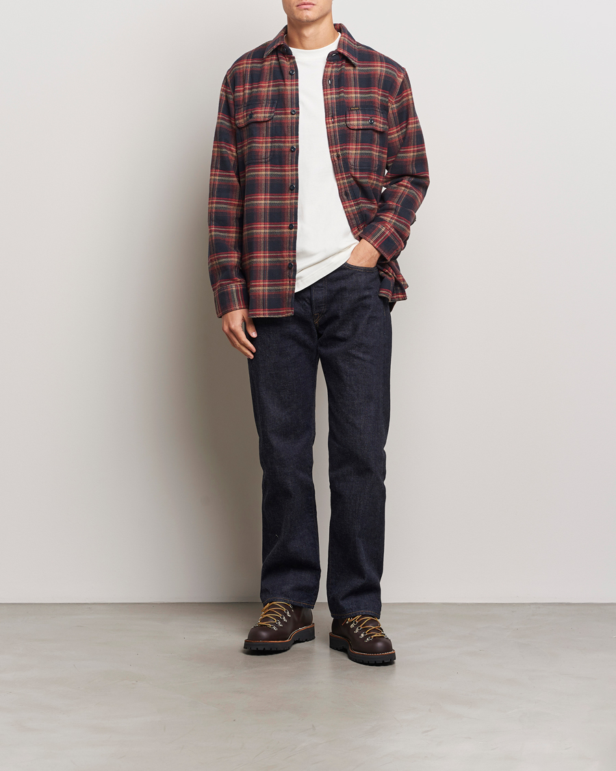 Uomini | Camicie | Filson | Vintage Flannel Work Shirt Black/Rust