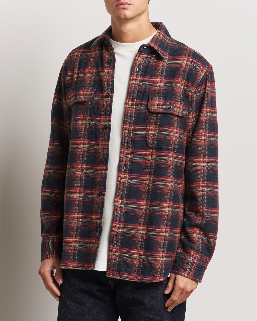 Uomini | Camicie | Filson | Vintage Flannel Work Shirt Black/Rust