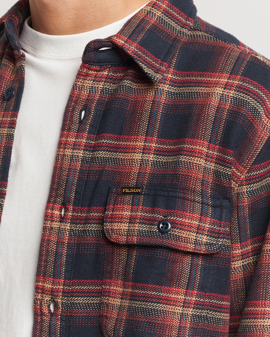 Uomini | Camicie | Filson | Vintage Flannel Work Shirt Black/Rust