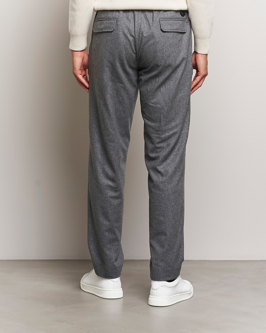 Uomini | Pantaloni | Moncler | Flannel Drawstring Pants Grey Melange