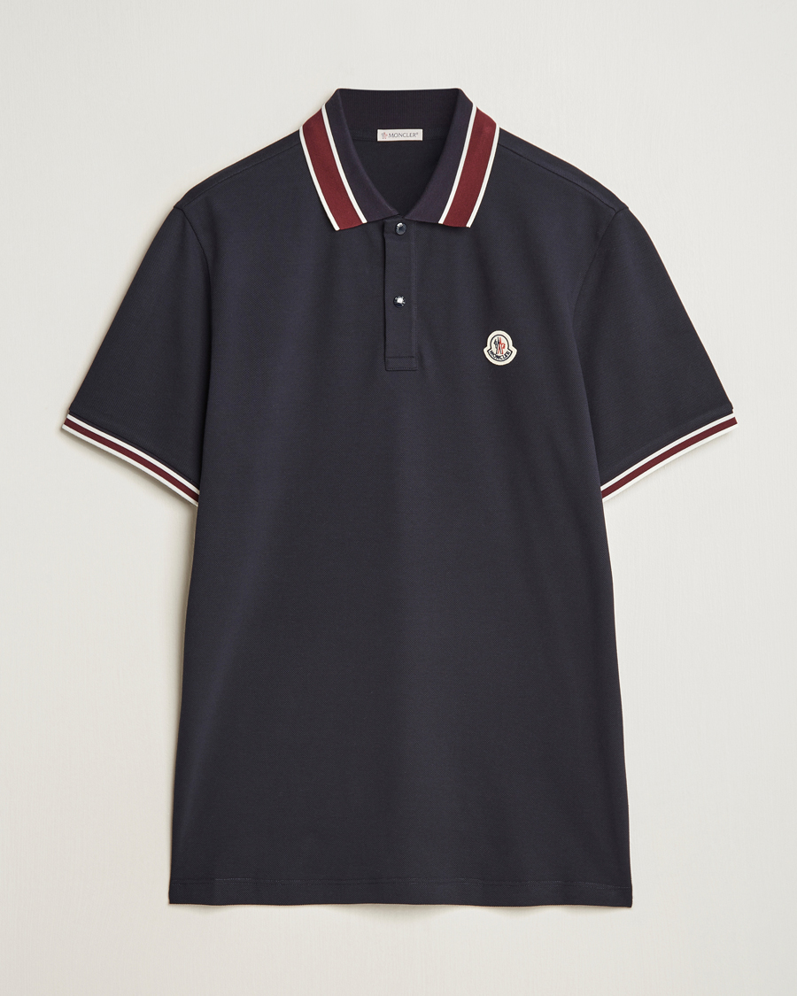 Uomini | Polo | Moncler | Double Contrast Collar Polo Navy