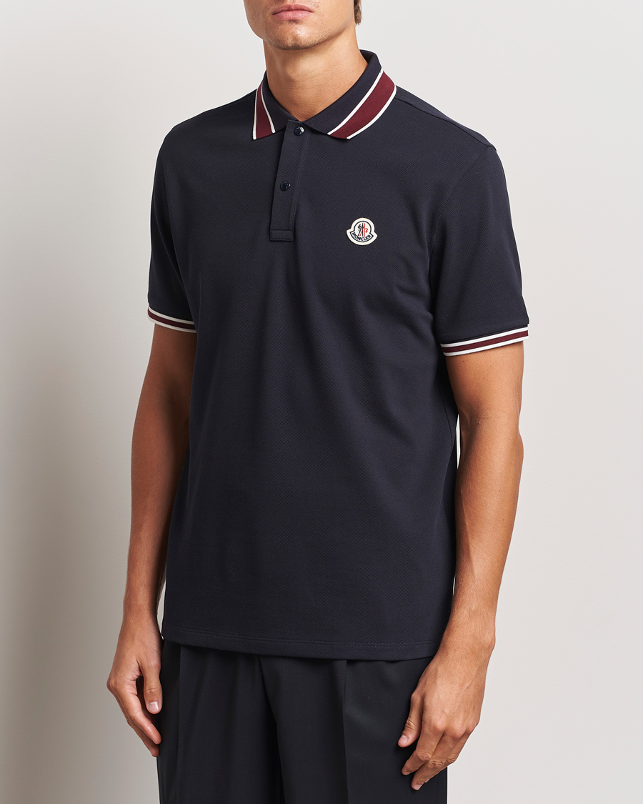 Uomini | Polo | Moncler | Double Contrast Collar Polo Navy