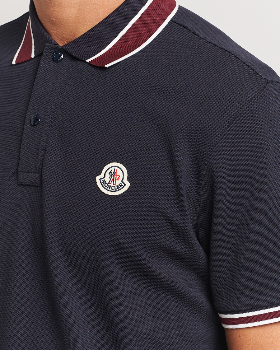 Uomini | Polo | Moncler | Double Contrast Collar Polo Navy