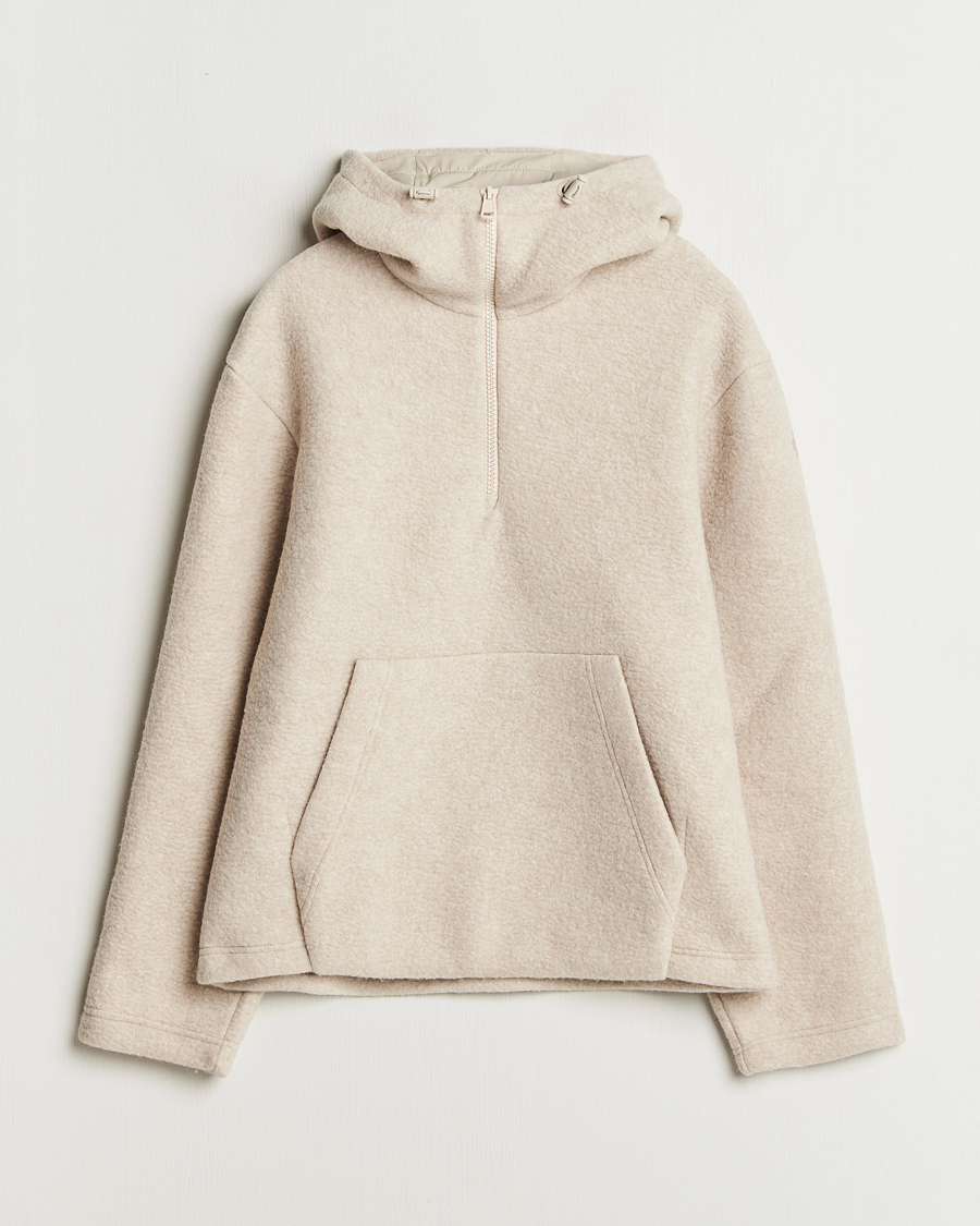 Uomini | Maglieria | Moncler | Half Zip Hoodie Beige