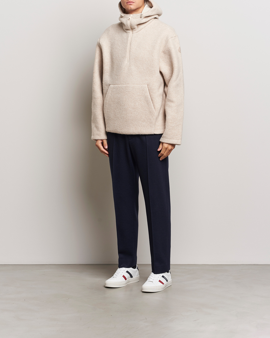 Uomini | Maglieria | Moncler | Half Zip Hoodie Beige