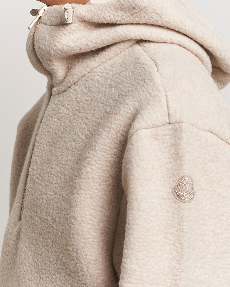 Uomini | Maglieria | Moncler | Half Zip Hoodie Beige