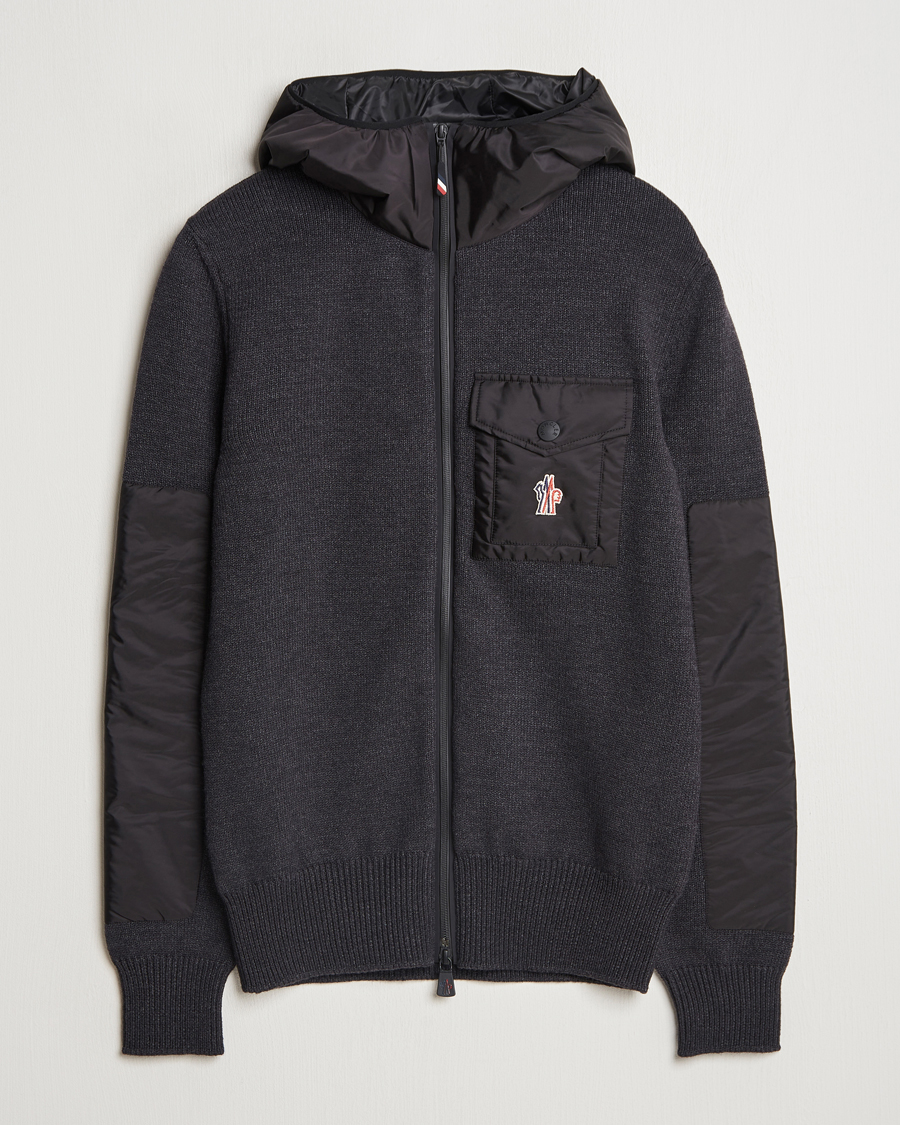 Uomini | Maglieria | Moncler Grenoble | Knitted Full Zip Cardigan Charcoal