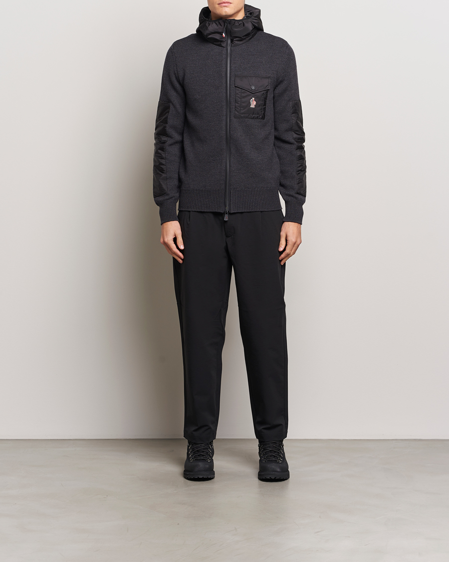 Uomini | Maglieria | Moncler Grenoble | Knitted Full Zip Cardigan Charcoal