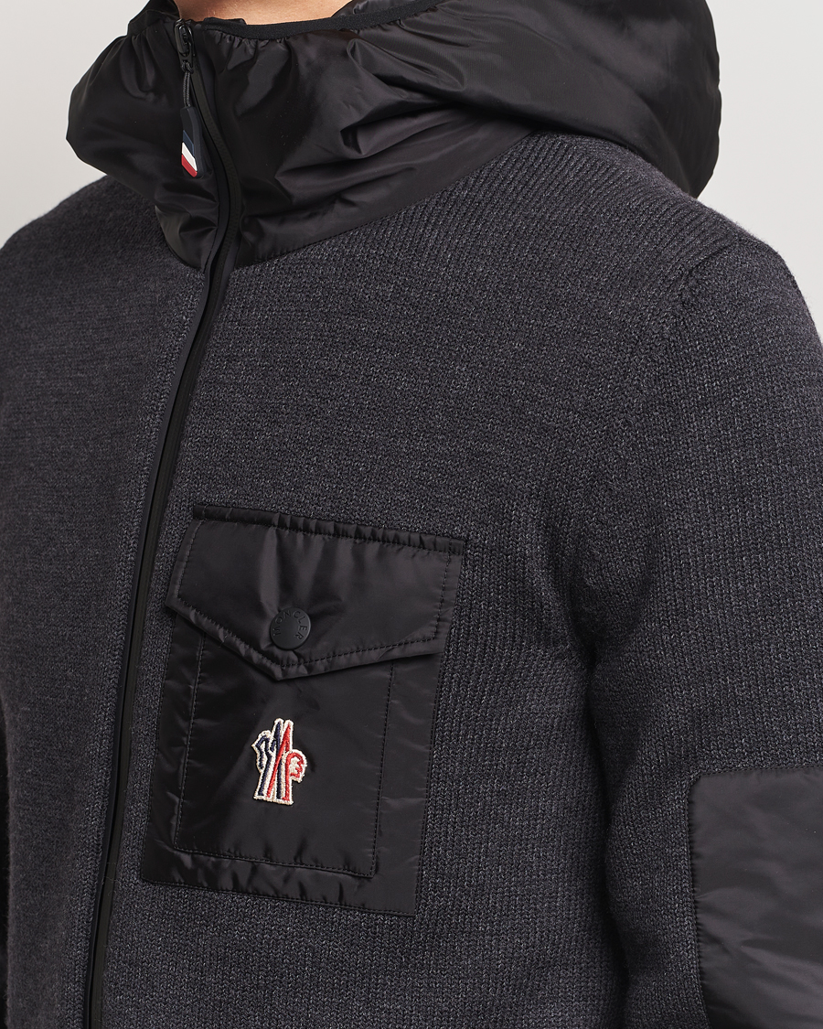 Uomini | Maglieria | Moncler Grenoble | Knitted Full Zip Cardigan Charcoal