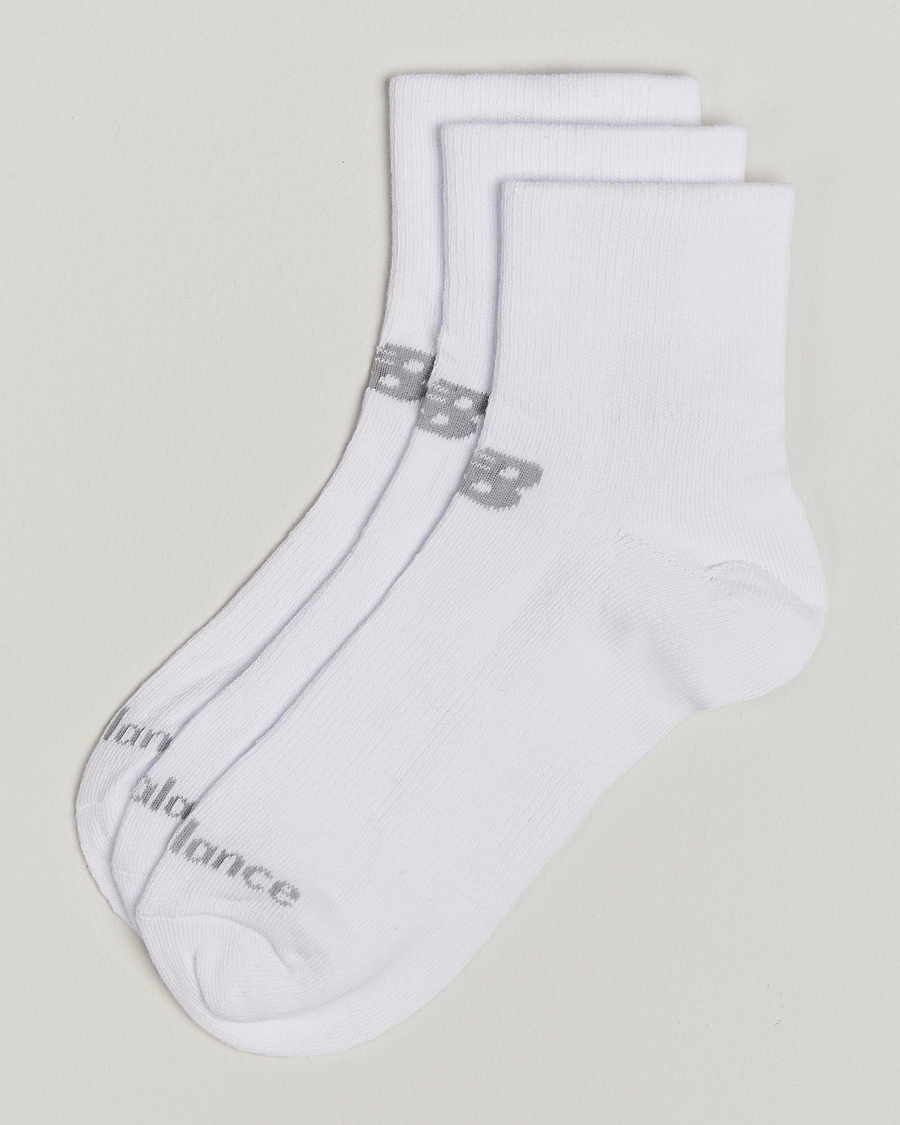 Uomini | New Balance Running 3-Pack Performance Cotton Socks White | New Balance Running | 3-Pack Performance Cotton Socks White