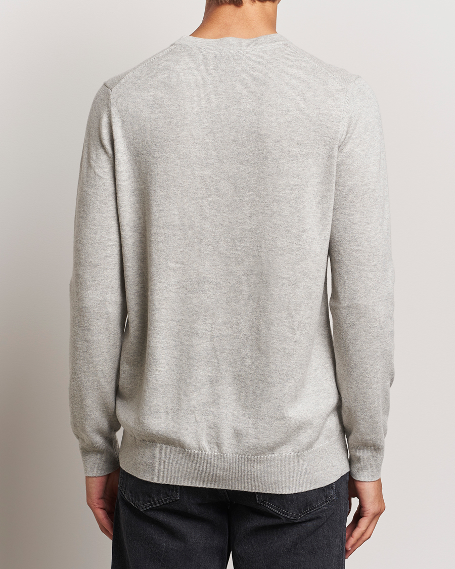 Uomini | Maglieria | Lyle & Scott | Cotton/Merino Crew Neck Jumper Light Grey Marl