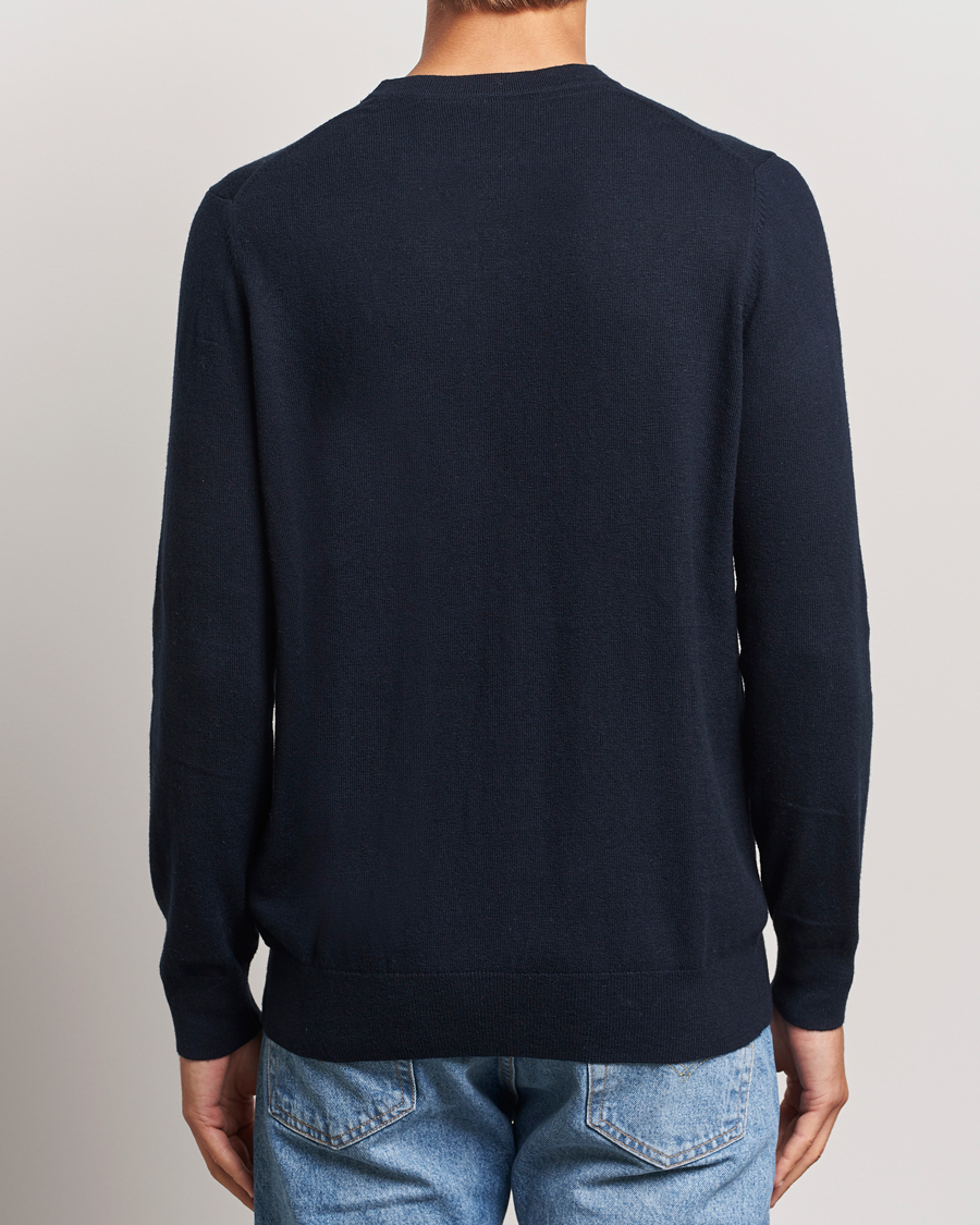 Uomini | Maglieria | Lyle & Scott | Cotton/Merino Crew Neck Jumper Dark Navy