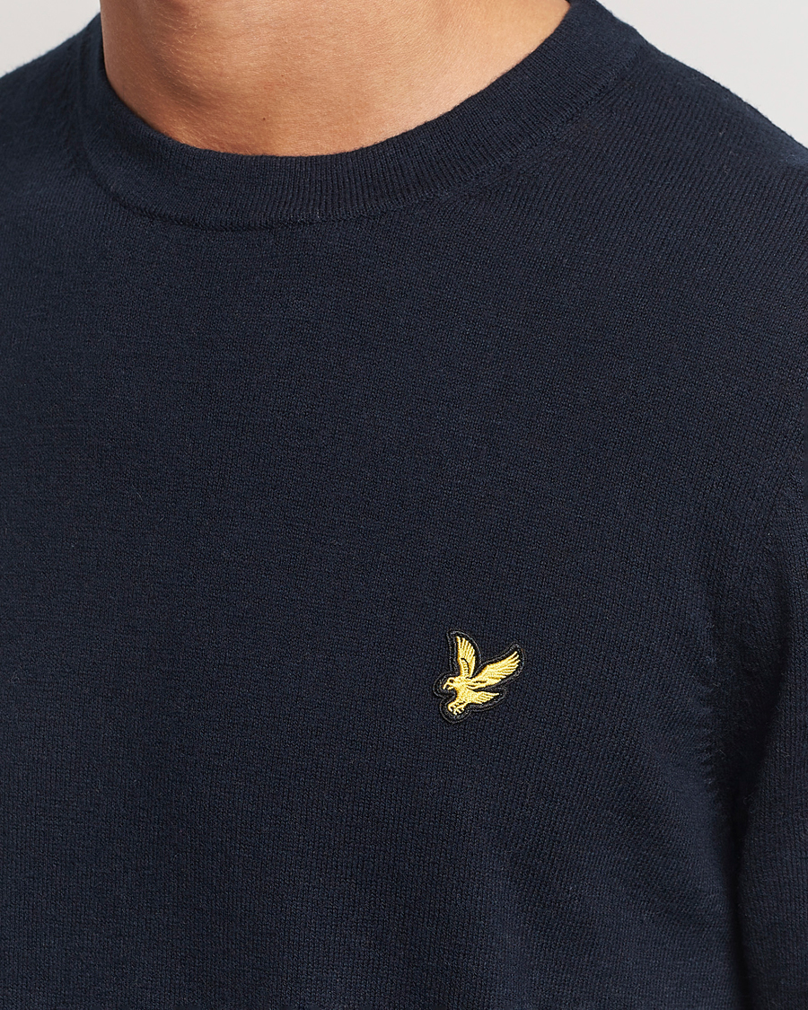 Uomini | Maglieria | Lyle & Scott | Cotton/Merino Crew Neck Jumper Dark Navy