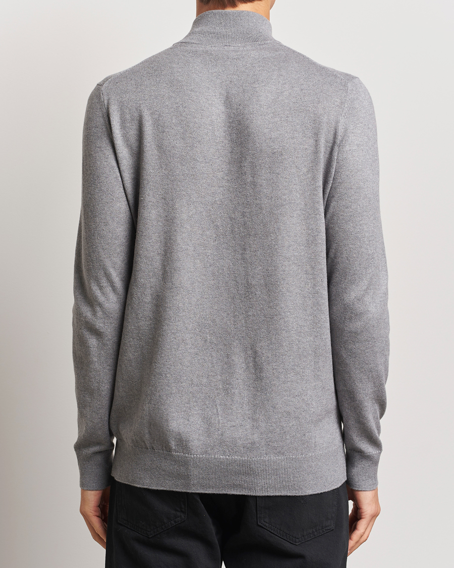 Uomini | Maglieria | Lyle & Scott | Cotton/Merino Half Zip Mid Grey Marl