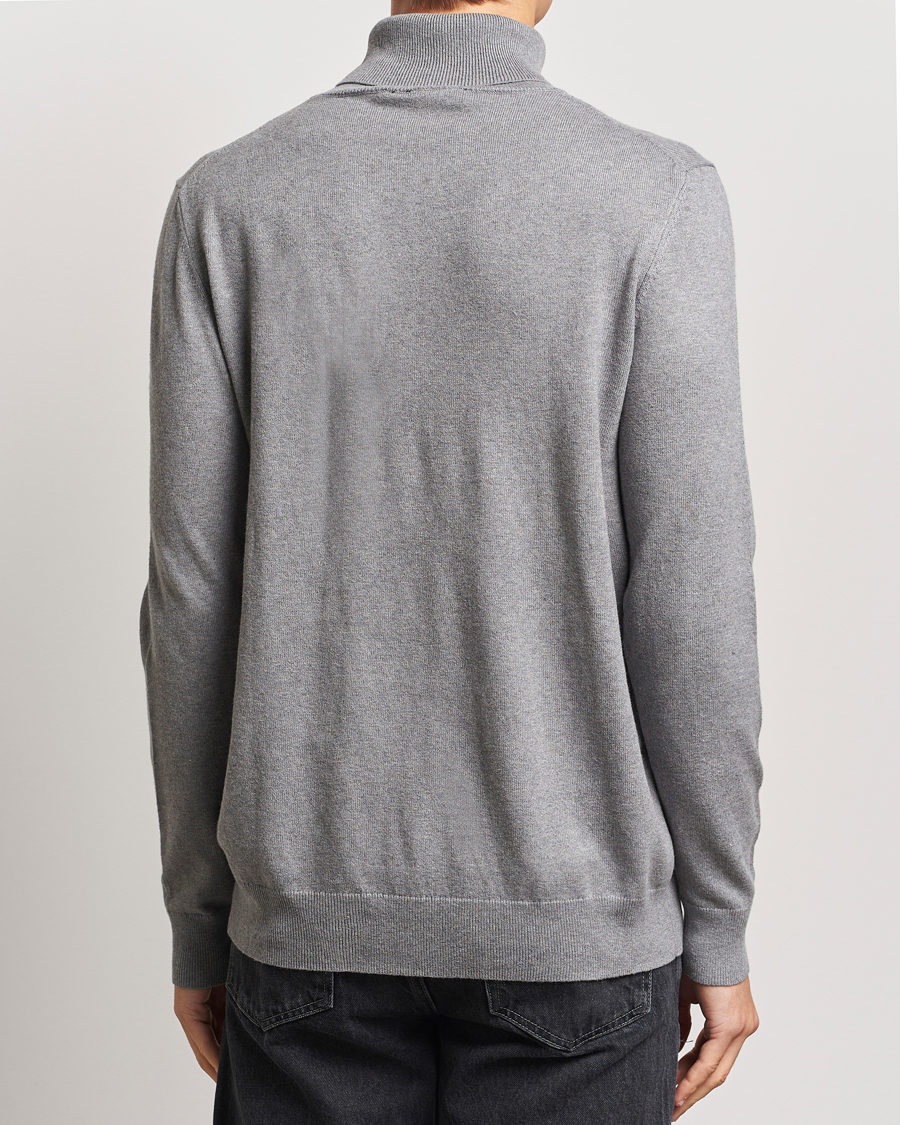 Uomini | Maglieria | Lyle & Scott | Cotton/Merino Turtleneck Mid Grey Marl