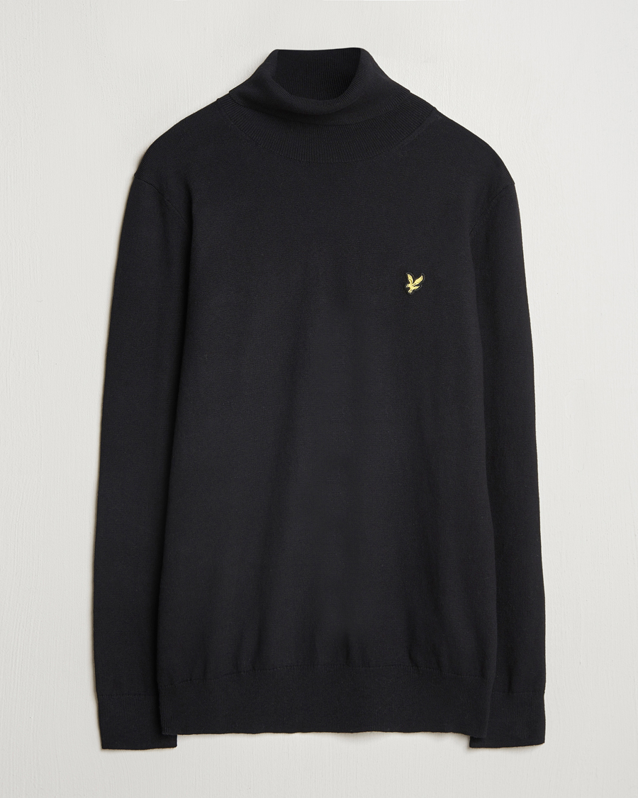 Uomini | Maglieria | Lyle & Scott | Cotton/Merino Turtleneck Jet Black