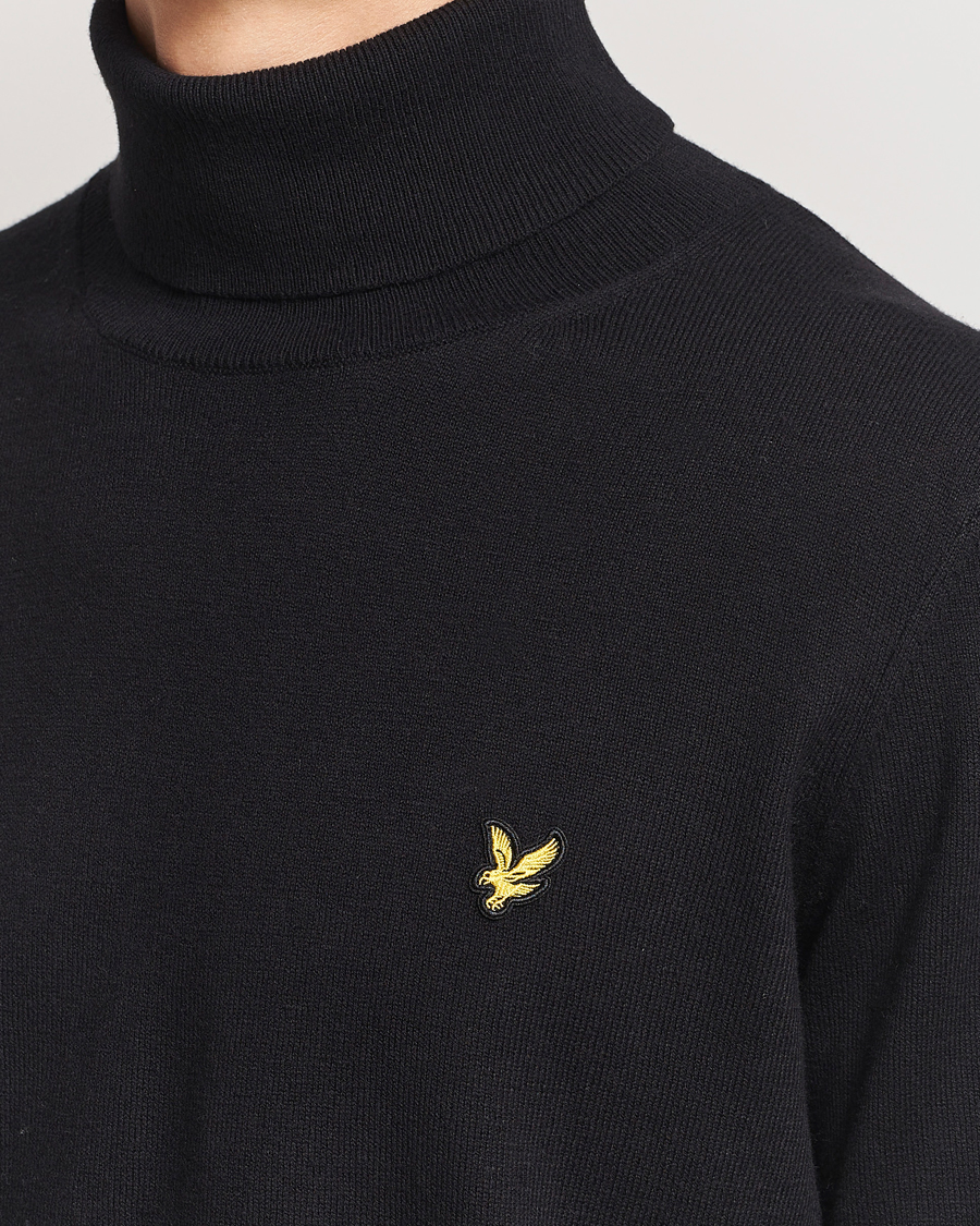 Uomini | Maglieria | Lyle & Scott | Cotton/Merino Turtleneck Jet Black