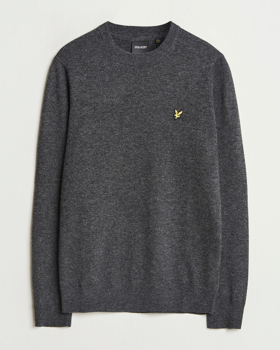 Uomini | Maglieria | Lyle & Scott | Lambswool Crew Neck Pullover Charcoal Marl