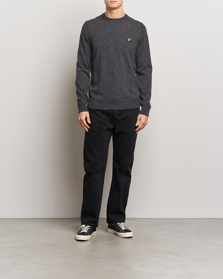 Uomini | Maglieria | Lyle & Scott | Lambswool Crew Neck Pullover Charcoal Marl