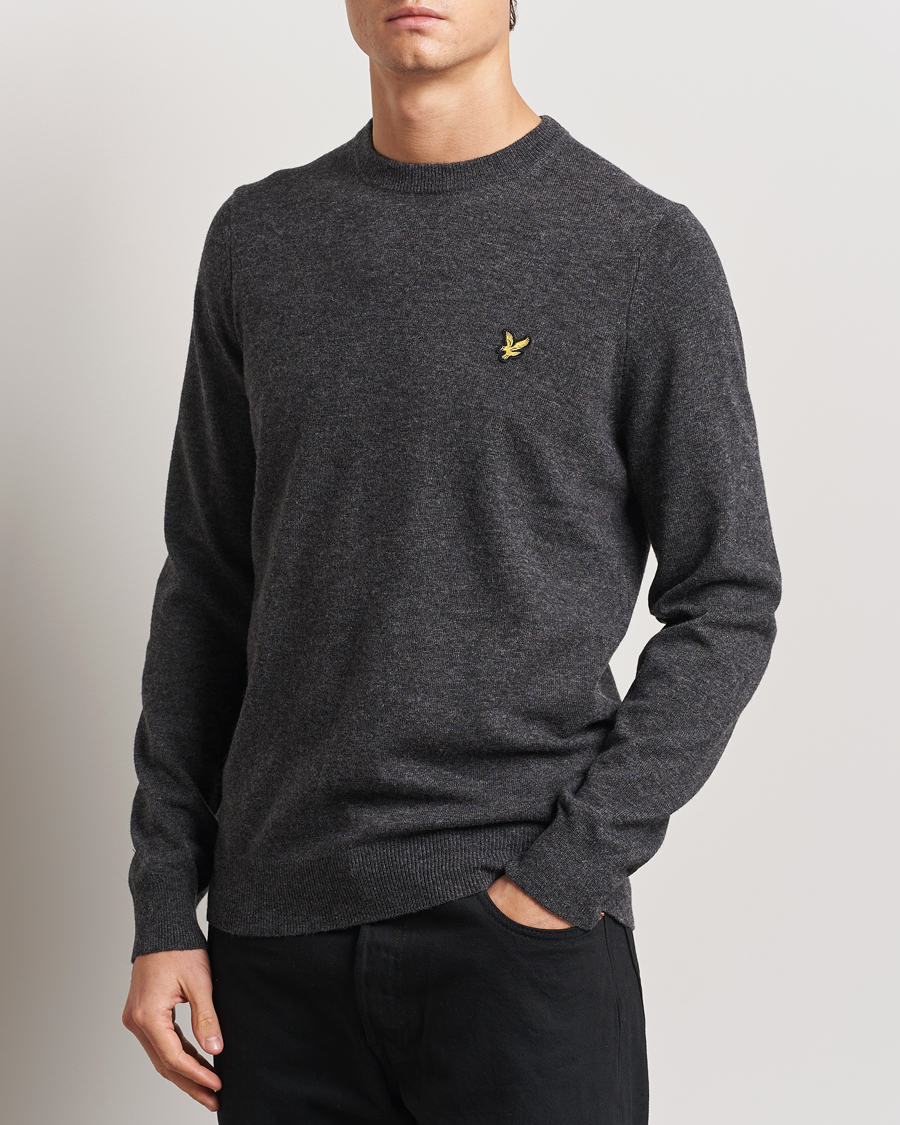 Uomini | Maglieria | Lyle & Scott | Lambswool Crew Neck Pullover Charcoal Marl