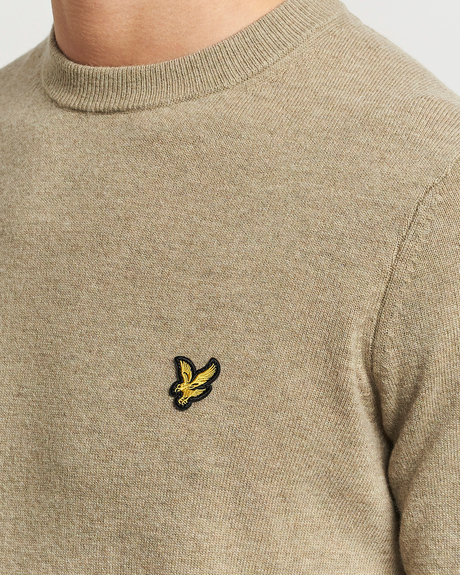 Uomini | Maglieria | Lyle & Scott | Lambswool Crew Neck Pullover Sage Uniform Marl