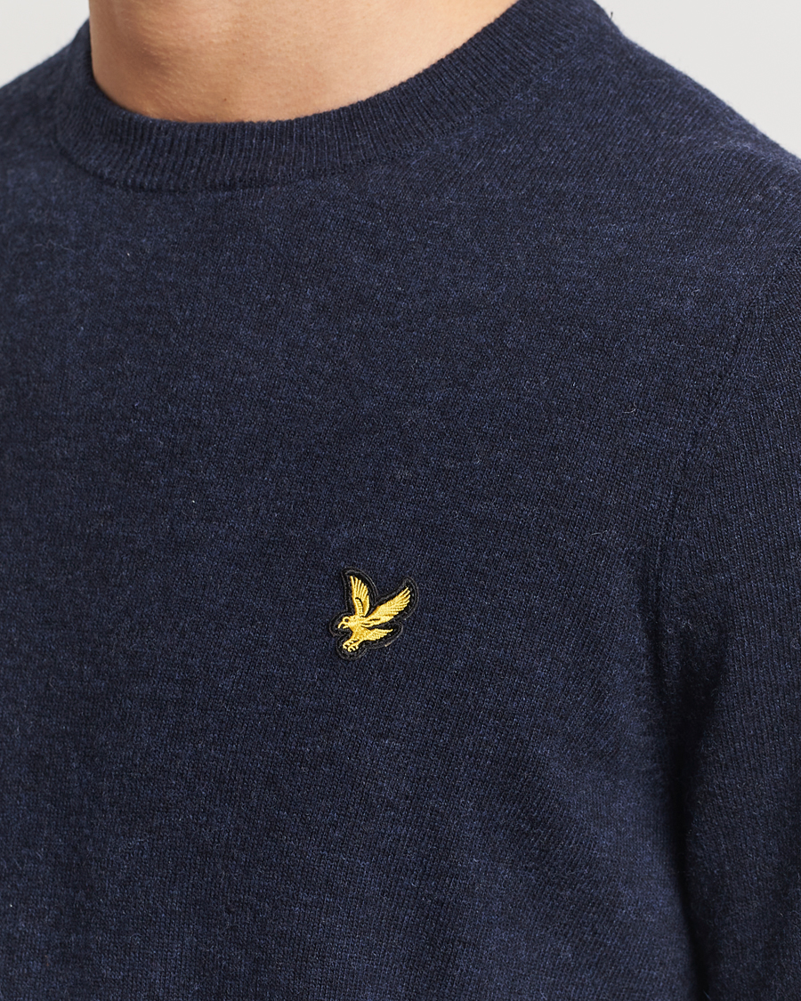 Uomini | Maglieria | Lyle & Scott | Lambswool Crew Neck Pullover Dark Navy Marl