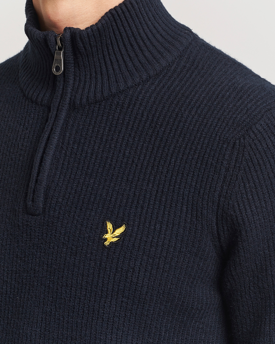 Uomini | Maglieria | Lyle & Scott | Shaker Stitch Half Zip Dark Navy