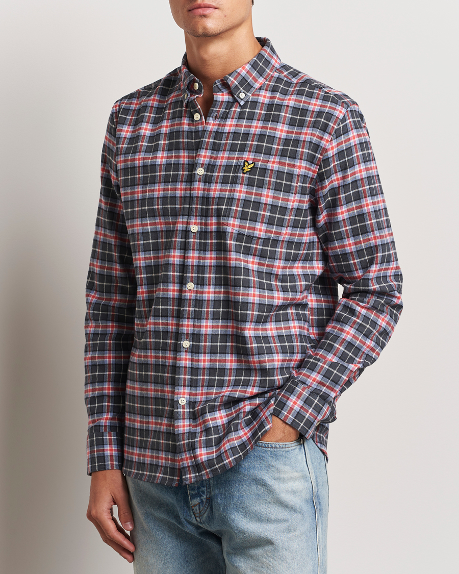 Uomini | Camicie | Lyle & Scott | Checked Flannel Shirt Blue Smoke