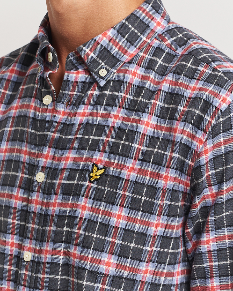 Uomini | Camicie | Lyle & Scott | Checked Flannel Shirt Blue Smoke