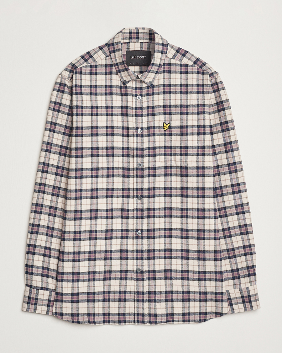Uomini | Camicie | Lyle & Scott | Checked Flannel Shirt Dark Navy