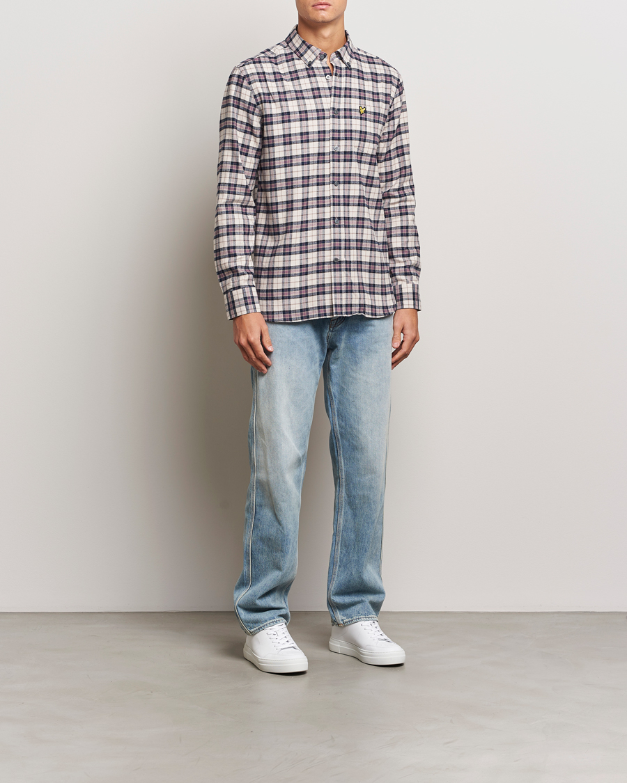 Uomini | Camicie | Lyle & Scott | Checked Flannel Shirt Dark Navy