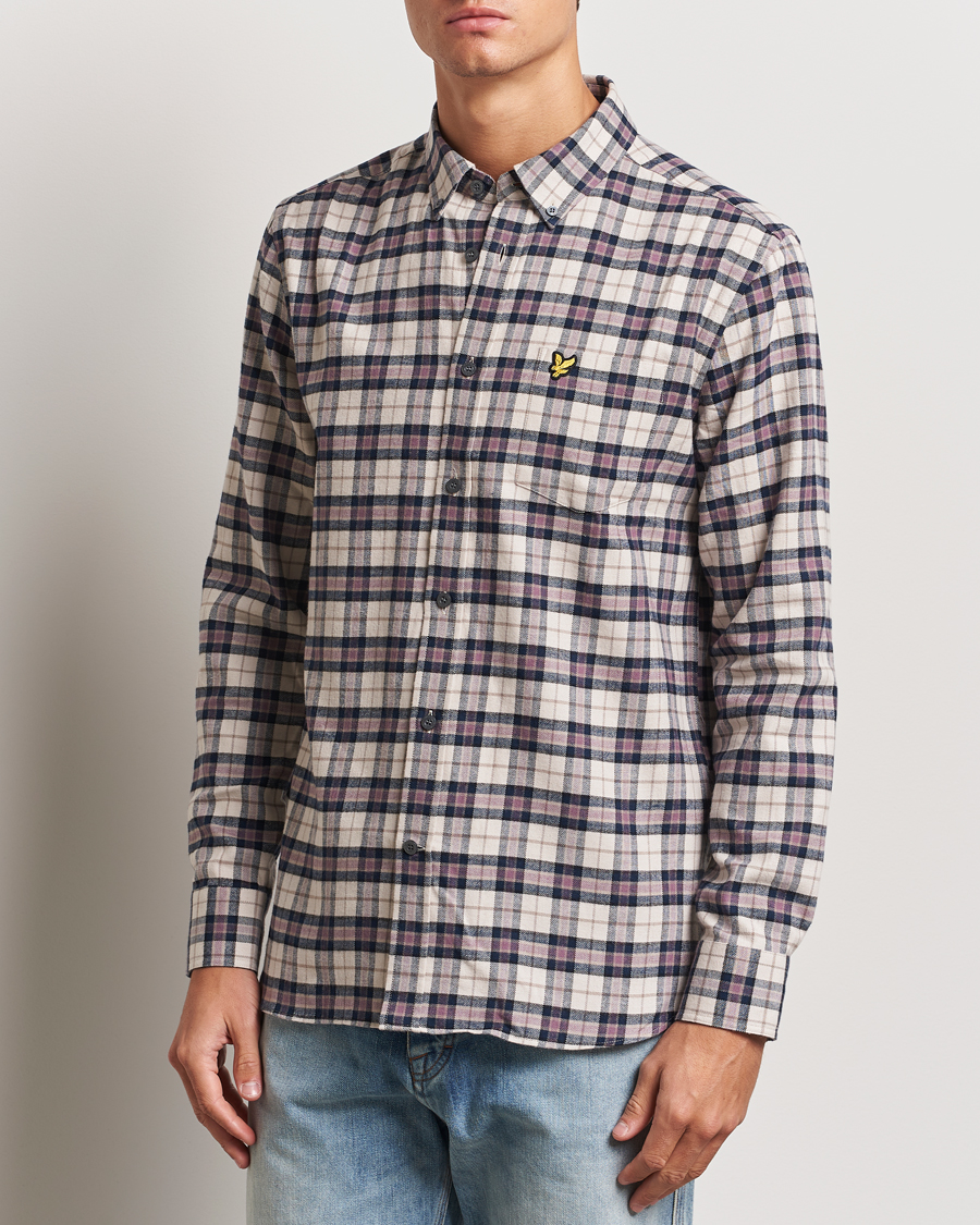 Uomini | Camicie | Lyle & Scott | Checked Flannel Shirt Dark Navy
