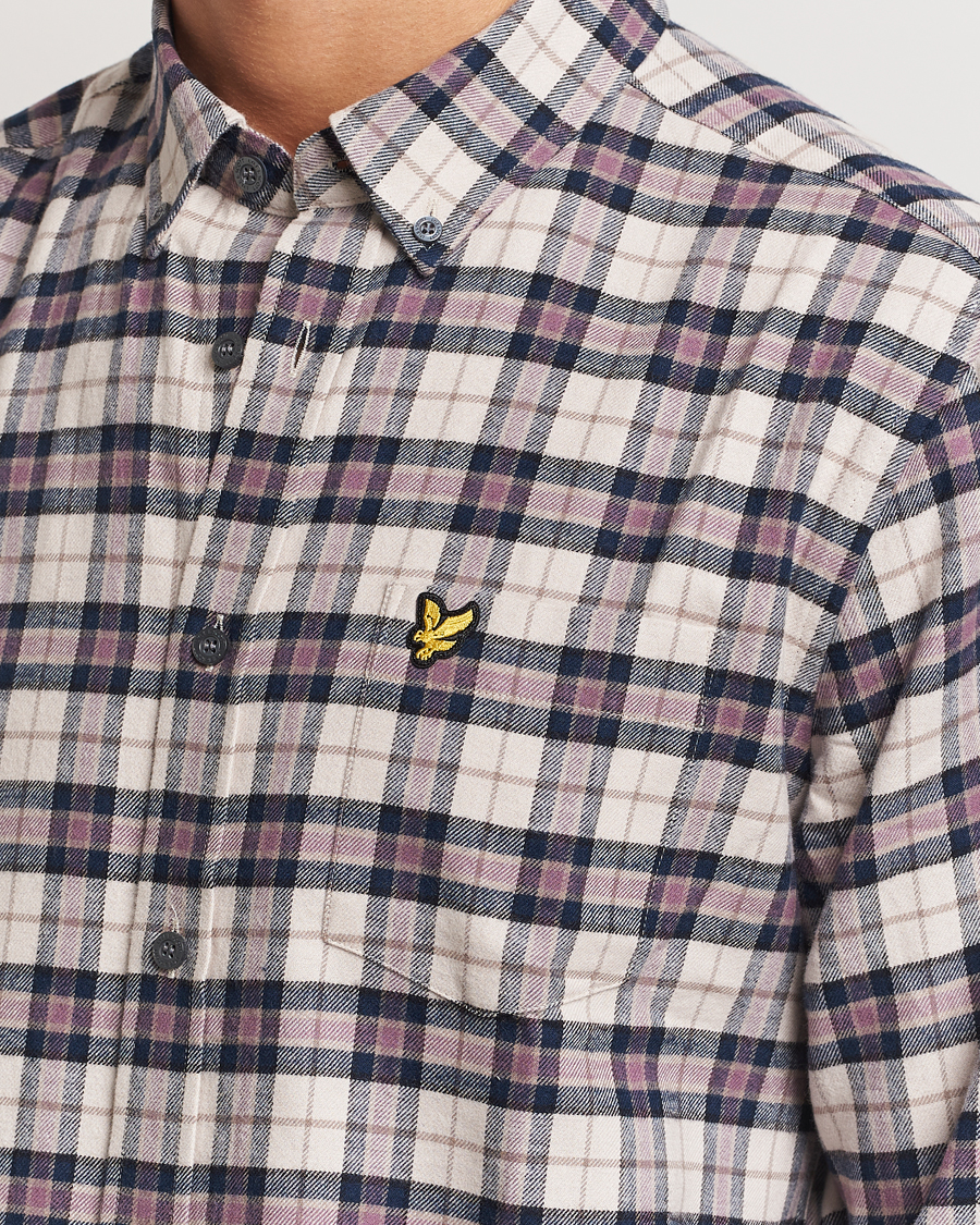 Uomini | Camicie | Lyle & Scott | Checked Flannel Shirt Dark Navy