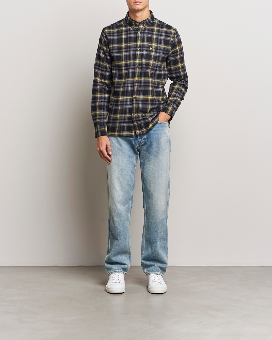 Uomini | Camicie | Lyle & Scott | Checked Flannel Shirt Jet Black