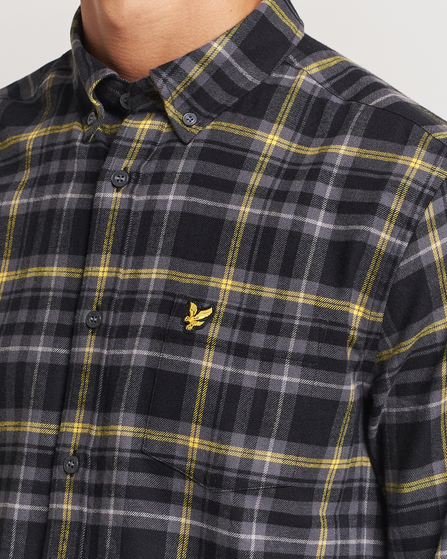 Uomini | Camicie | Lyle & Scott | Checked Flannel Shirt Jet Black
