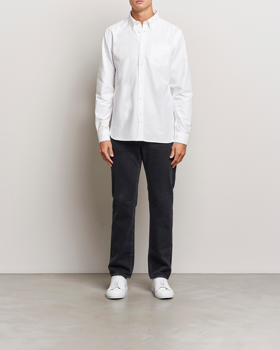 Uomini | Camicie | Lyle & Scott | Tonal Eagle Plain Oxford Shirt White