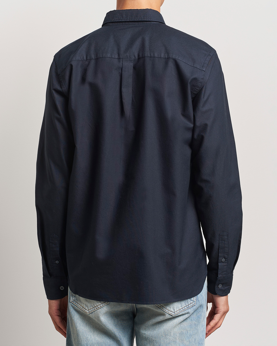 Uomini | Camicie | Lyle & Scott | Tonal Eagle Plain Oxford Shirt Dark Navy