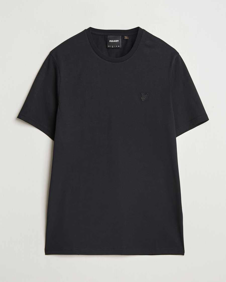 Uomini | T-shirt | Lyle & Scott | Tonal Eagle Crew Neck T-Shirt Jet Black