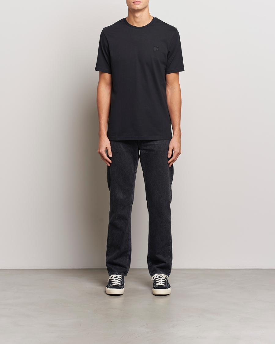 Uomini | T-shirt | Lyle & Scott | Tonal Eagle Crew Neck T-Shirt Jet Black