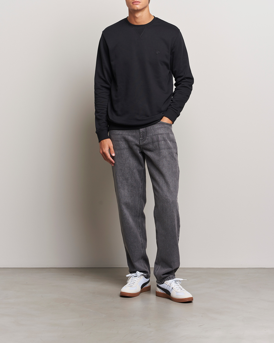 Uomini | Maglieria | Lyle & Scott | Tonal Eagle Crew Neck Sweatshirt Jet Black