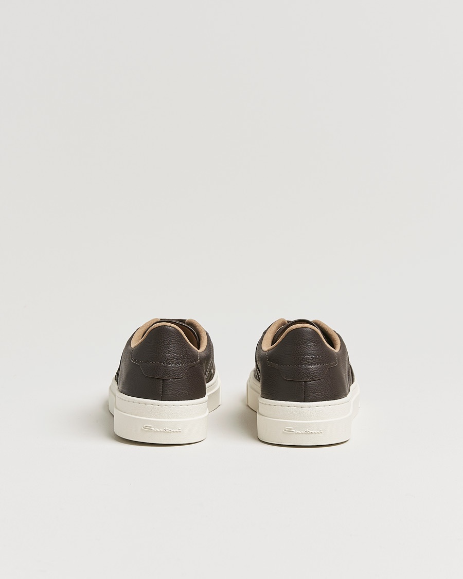 Uomini | Santoni Double Buckle Sneakers Dark Brown Grain | Santoni | Double Buckle Sneakers Dark Brown Grain
