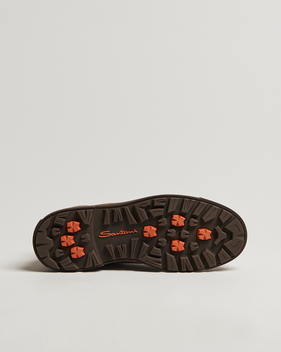 Uomini | Santoni St Moritz No Lace Boot Dark Brown Suede | Santoni | St Moritz No Lace Boot Dark Brown Suede