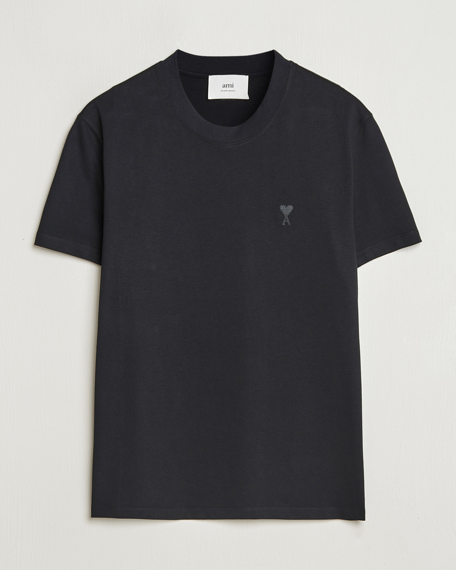 Uomini | T-shirt | AMI | Tonal Heart Logo T-Shirt Black