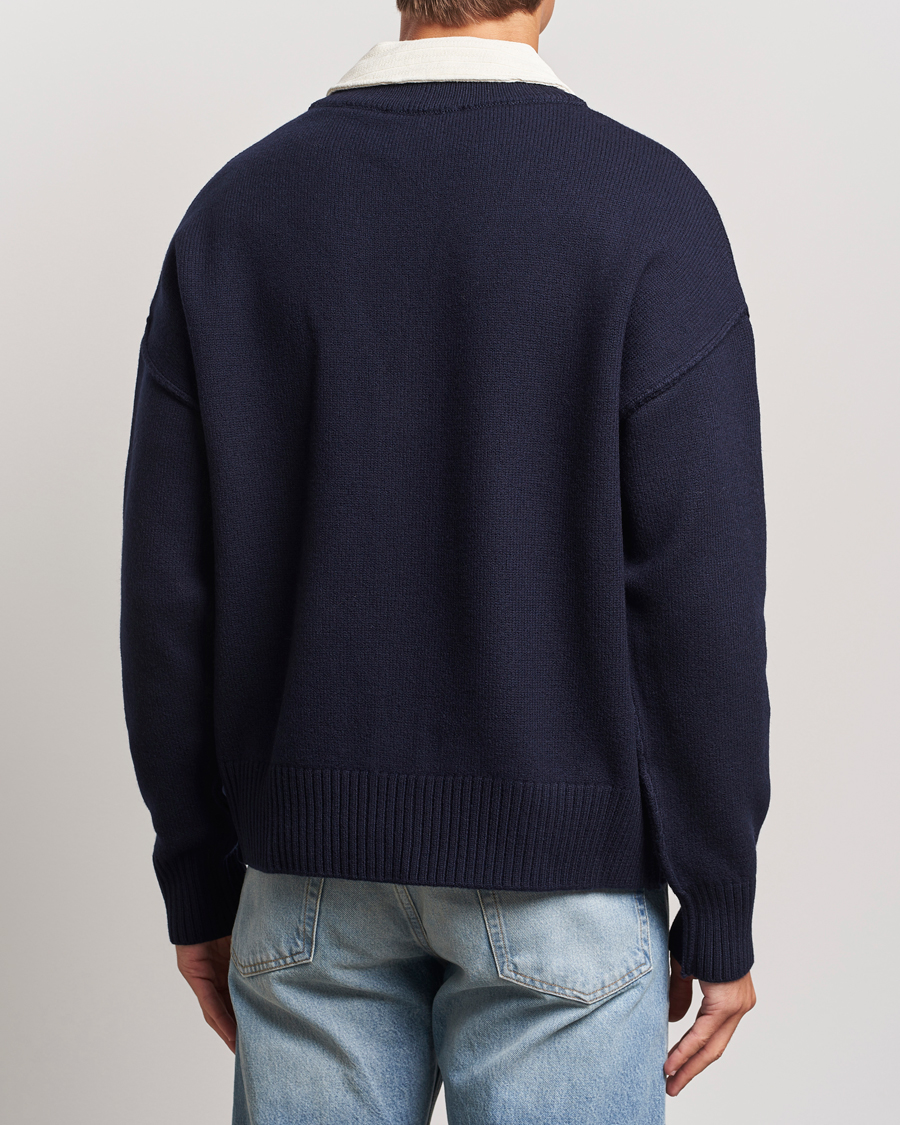 Uomini | Maglieria | AMI | Big Heart Logo Cardigan Navy