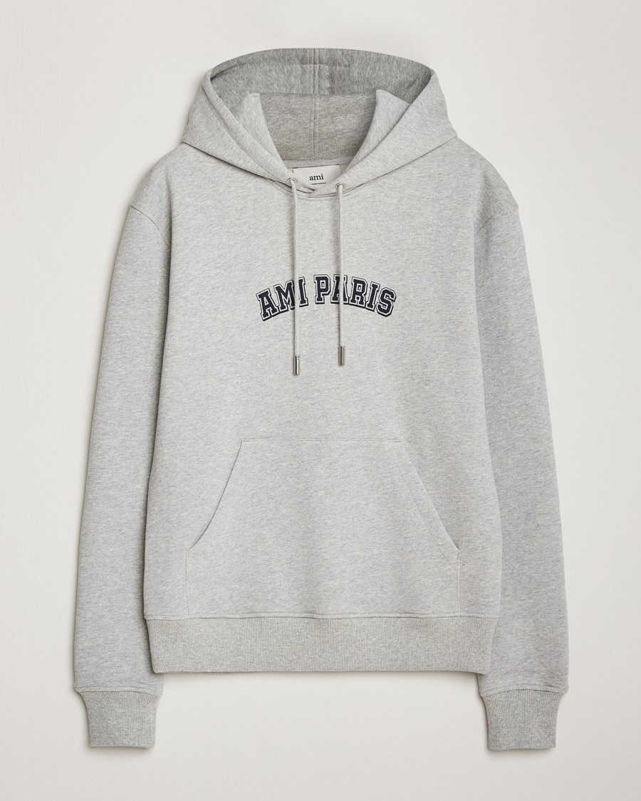Uomini | Maglieria | AMI | Paris Logo Hoodie Heather Ash Grey
