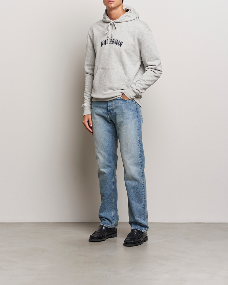 Uomini | Maglieria | AMI | Paris Logo Hoodie Heather Ash Grey