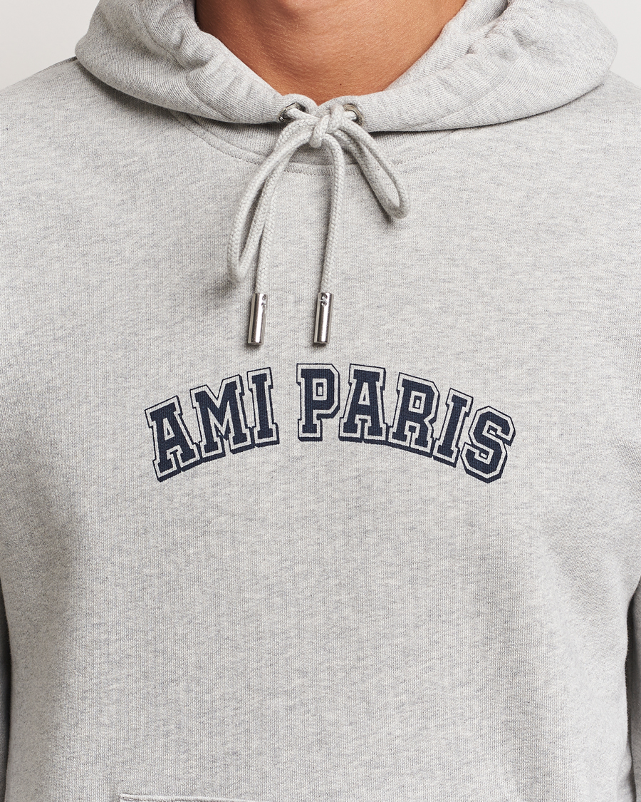 Uomini | Maglieria | AMI | Paris Logo Hoodie Heather Ash Grey