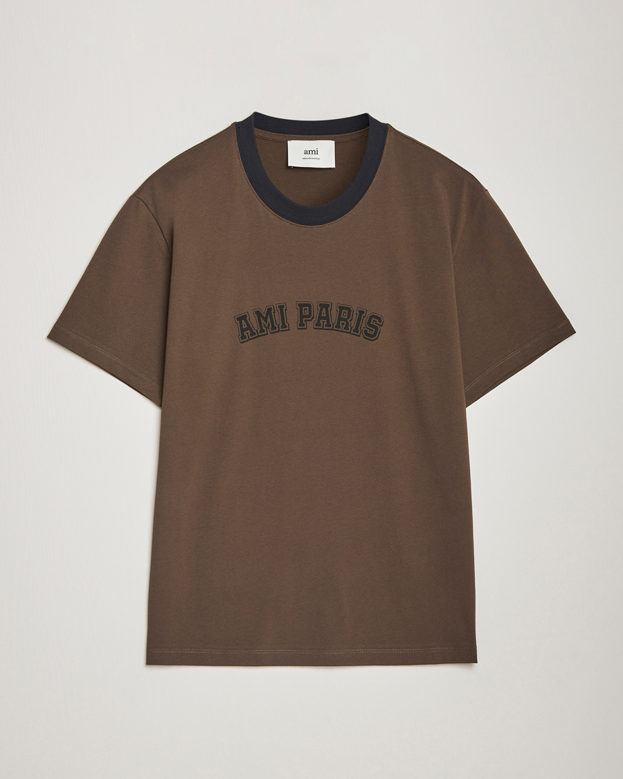 Uomini | T-shirt | AMI | Paris Logo T-Shirt Dark Coffee