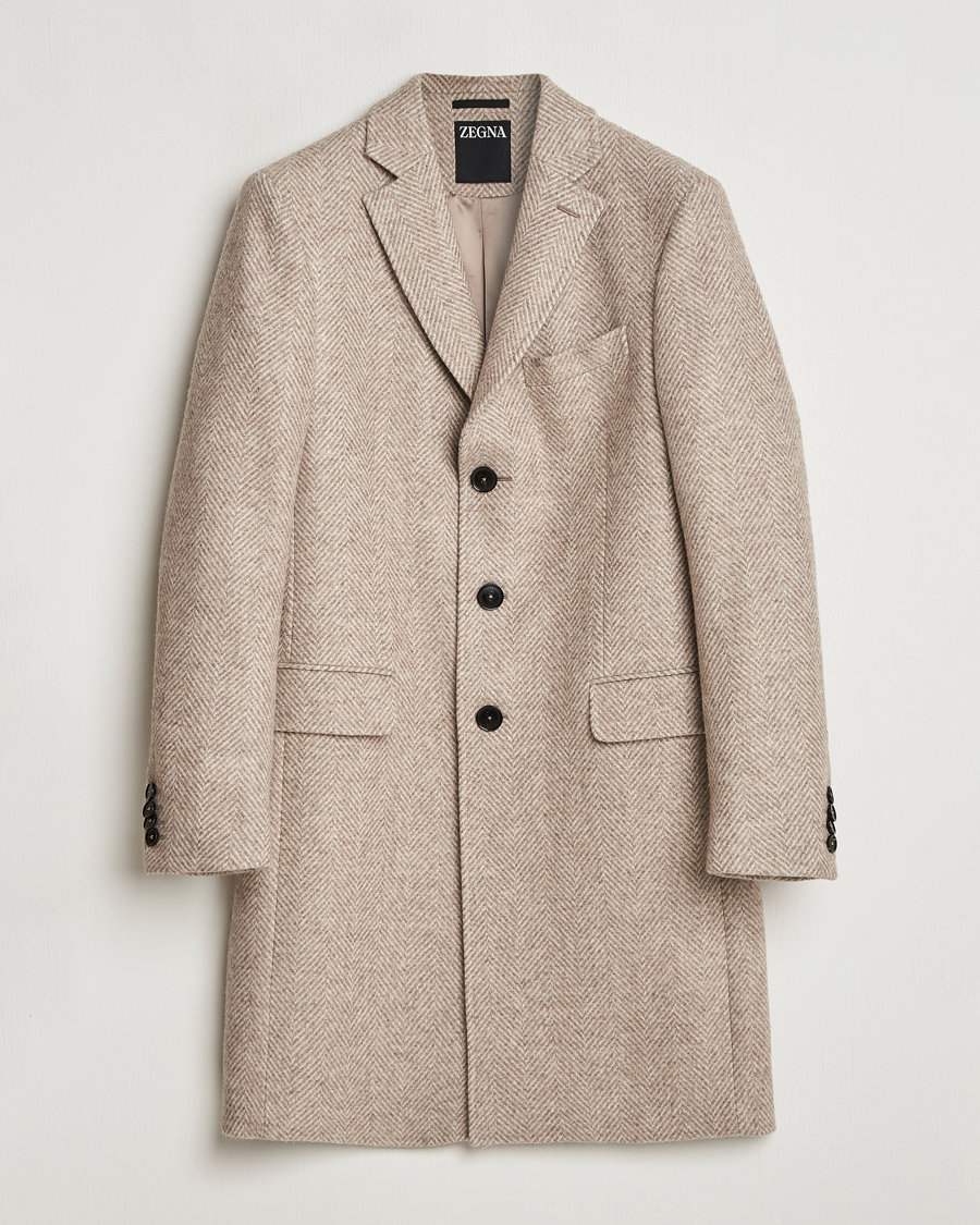 Uomini | Giacche | Zegna | Wool/Cashmere Double Breasted Coat Beige